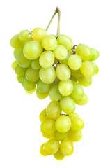 Green grapes isolated on white background