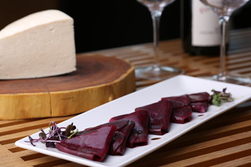 Beetroot dish in cafe