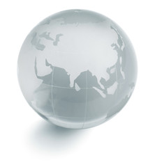 glass globe isolated on white background