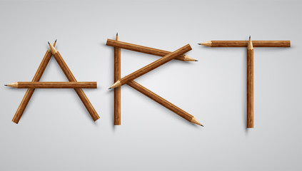 Art made by pencils, vector.