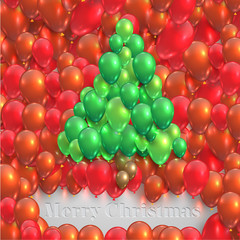 Christmas tree made by balloons, vector.