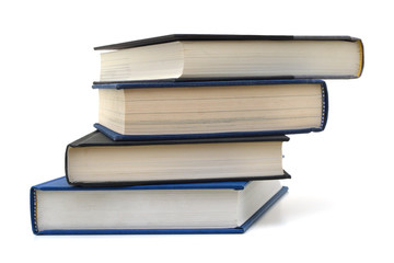 Stack of books isolated on white background