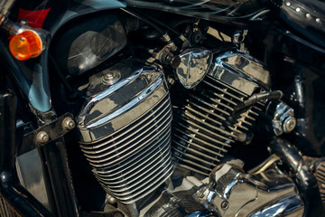 Classic motorbike closeup