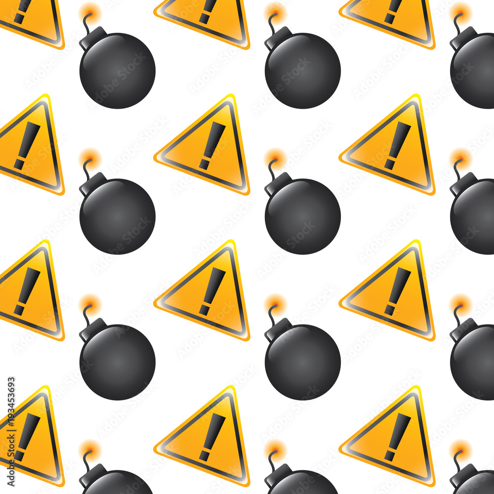 Poster bomb warning alert error sign pattern image