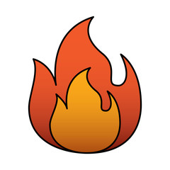 fire flame burning danger hot image vector illustration