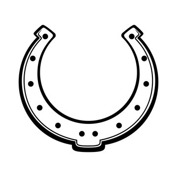 recommend clip art: Sign of a horseshoe on a white background.