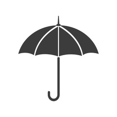 Umbrella Icon. Flat vector illustration in black on white background