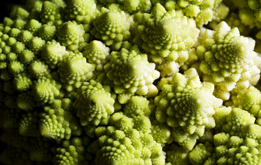 Detail of Romanesco broccoli, also known as Roman cauliflower