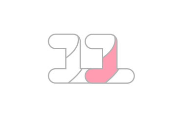 grey pink number 11 logo company icon design