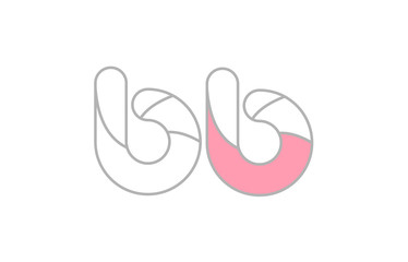 Obraz premium grey pink alphabet letter bb b b company logo design