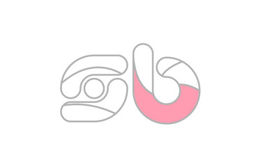 grey pink alphabet letter sb s b company logo design
