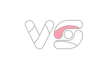 Obraz premium grey pink alphabet letter vs v s company logo design
