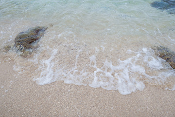 Soft wave on sandy beach. concept for summer season.