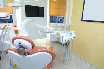 The dentist treats the patient's teeth