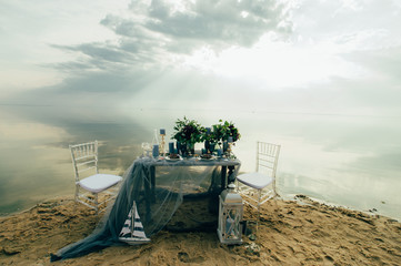 romantic dinner for two, table decoration