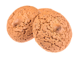 oatmeal cookies isolated on white background