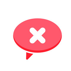 Obraz premium Cancel chat cross dialogue message no speech icon