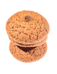 oatmeal cookies isolated on white background