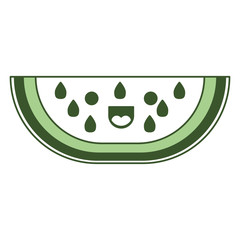 watermelon fresh fruit slice kawaii character vector illustration design