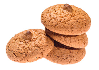 oatmeal cookies isolated on white background