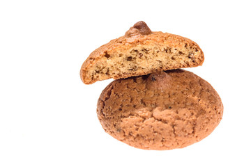 oatmeal cookies isolated on white background