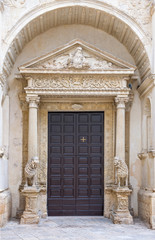 Fototapeta na wymiar The Baroque architectures in the town of Nardò