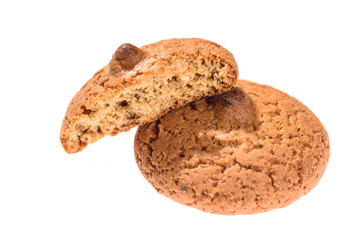 oatmeal cookies isolated on white background