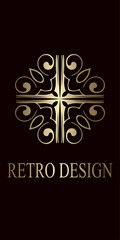 Retro ornamental logo. Template for design. Vector illustration