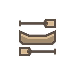 Camping & adventure icons - canoe