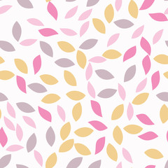 Fototapeta na wymiar Seamless leaf pattern. Colorful background and textile template.