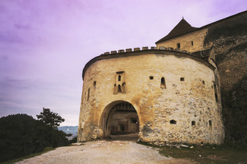 Fototapeta na wymiar Main entrance to Rasnov medieval citadel from transylvania