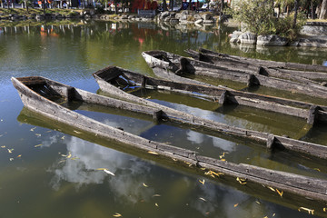 Old boats in Xizhou China