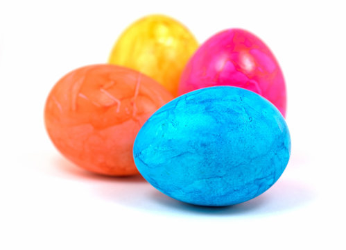 Ostereier, bunte, gef&auml;rbte H&uuml;hnereier