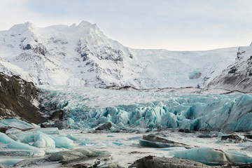 Paysage gelé au glacier de vatnajokull, Islande
