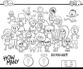counting girls and boys activity coloring book