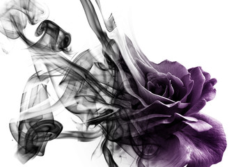 Obraz na płótnie Canvas Smoke rose from