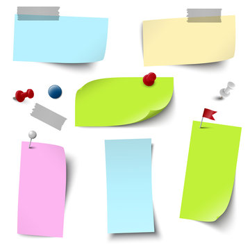 empty colored papers with accessories