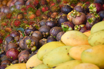 background of tropical fruit in Thailand