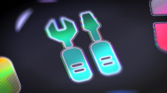 The repair icon on the Screen. 4K Resolution. Encoder Prores 4444. Great Quality. Looping.