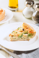 Classic smoked salmon and broccoli quiche