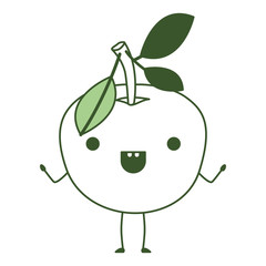 orange fresh and citrus fruit kawaii character vector illustration design