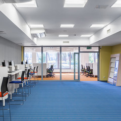University interior with computer area