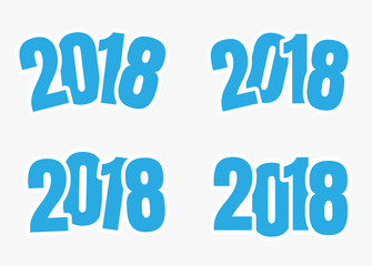 2018 logo sign of new year isolated on background