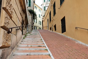 Obraz premium a street in Genoa, italy