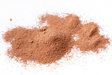 Fototapeta na wymiar Pile cocoa powder isolated