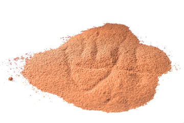Pile cocoa powder isolated