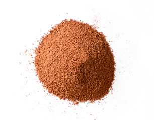 Pile cocoa powder isolated