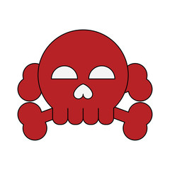 Skull with bones danger symbol icon vector illustration graphic design