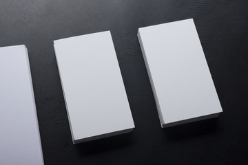 Business cards Mockup on color background. Flat Lay. copy space for text