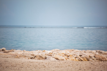 Breakwater in Jamaica on the Caribbean Sea